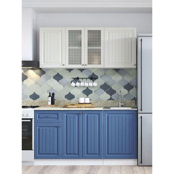 Изображение товара Кухня модульная Правила мебели Хозяюшка 1.5 м, Акация белая / Деним