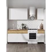 Изображение товара Кухня модульная Правила мебели Квик Степ 1.6 м, Дуб Крафт золотой / Белый шагрень, столешница Дуб классический