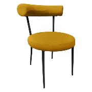 Изображение товара Стул Правила мебели для кухни Ормонд, с мягким сиденьем, 59х60х81 см, Желтый, микровелюр / Черный, металл