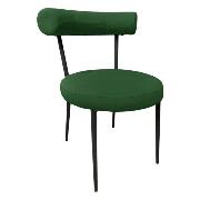 Изображение товара Стул Правила мебели для кухни Ормонд, с мягким сиденьем, 59х60х81 см, Зеленый, микровелюр / Черный, металл
