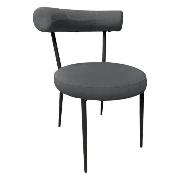 Изображение товара Стул Правила мебели для кухни Ормонд, с мягким сиденьем, 59х60х81 см, Темносерый, микровелюр / Черный, металл