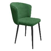 Изображение товара Стул Правила мебели для кухни Андерс, с мягким сиденьем, без подлокотников, 47х51х83 см, Темнозеленый, микровелюр / Черный, металл