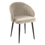 Изображение товара Стул Правила мебели для кухни Эйрик, с мягким сиденьем, без подлокотников, 53х50х81 см, Темнобежевый, микровелюр / Черный, металл