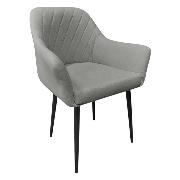 Изображение товара Стул Правила мебели для кухни Вальгард, с мягким сиденьем, с подлокотниками, 50х55х85 см, Серый, микровелюр / Черный, металл