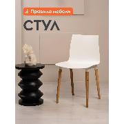 Изображение товара Стул Правила мебели Беск 1 шт., пластиковый, без подлокотников, Белый, пластик / Дуб, массив березы