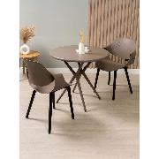 Изображение товара Стул Правила мебели Сати, без подлокотников, Капучино, пластик / Черные ножки, пластик