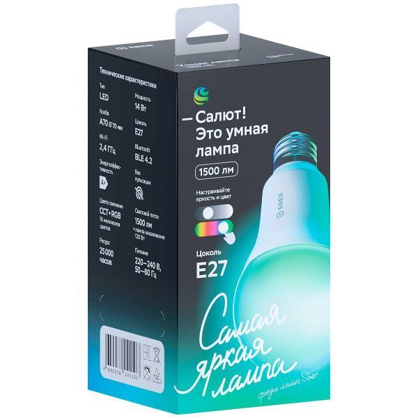 Изображение товара Умная лампочка Sber E27/A70/14 Вт/1500Лм/WiFi