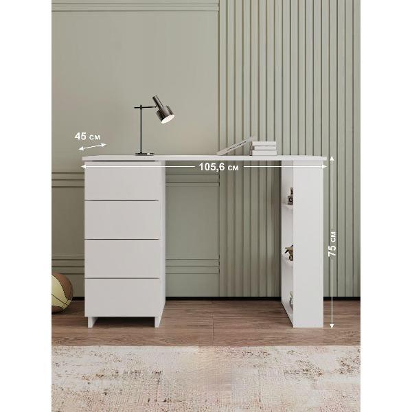 Изображение товара Стол письменный LAZURIT мебель Эльбрус белый