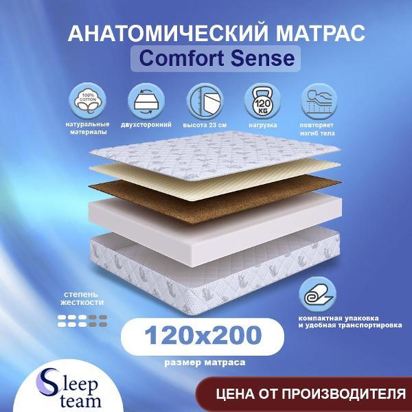 Изображение товара Матрас SleepTeam Comfort Sense 120х200, для кровати, высота 23 см, беспружинный с массажным эффектом, односпальный