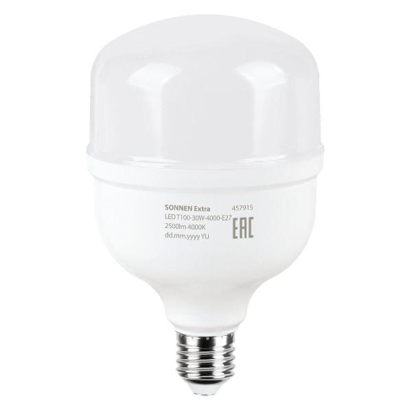 Изображение товара Лампа Sonnen EXTRA 30 (250) Вт Е27 цилиндр нейтральный белый LED Т100-30W-4000-Е27,457915