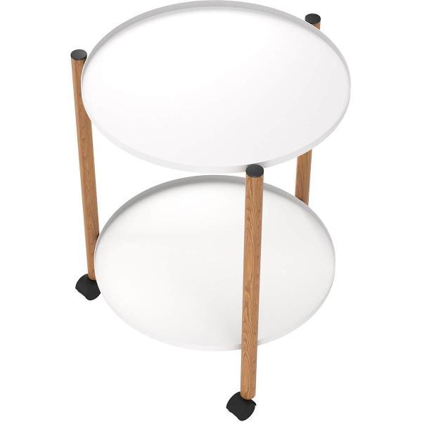 Изображение товара Стол журнальный Sheffilton SHT-CT62 белый муар/светлый орех