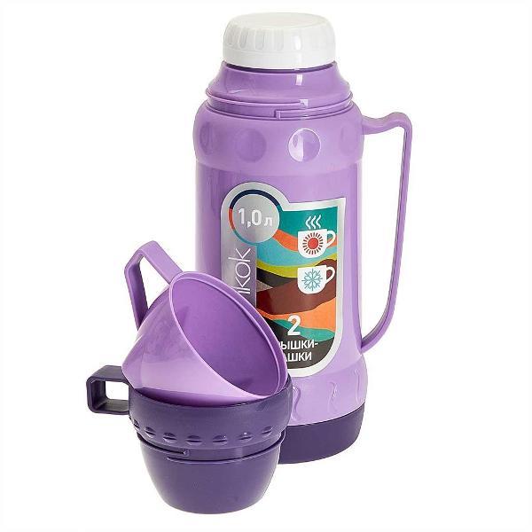 Изображение товара Термос Alpenkok AK-10037S со стекл. колбой 1л лавандовый