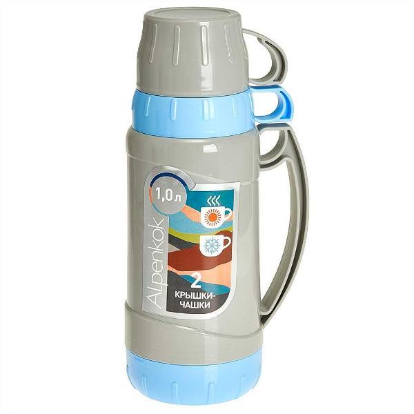 Изображение товара Термос Alpenkok AK-10102S со стекл. колбой 1л серый