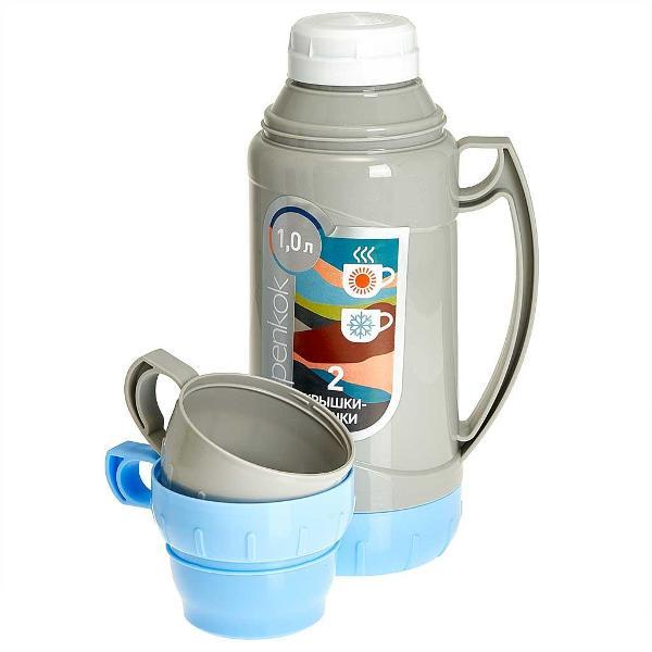 Изображение товара Термос Alpenkok AK-10102S со стекл. колбой 1л серый