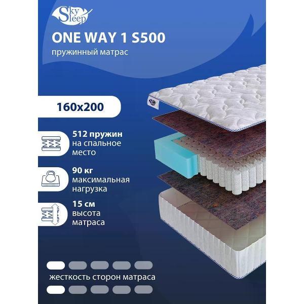 Изображение товара Ортопедический пружинный матрас SkySleep 160x200 ONE WAY 1 S500 с двумя зонами мягкости Изображение товара Ортопедический пружинный матрас SkySleep 160x200 ONE WAY 1 S500 с двумя зонами мягкости