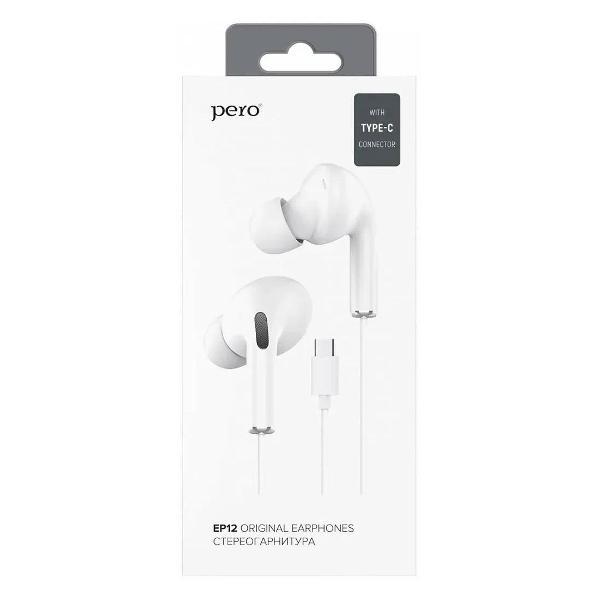 Изображение товара Наушники проводные Pero EP12 белые