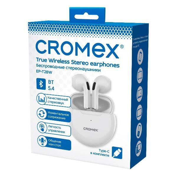 Изображение товара Наушники беспроводные CROMEX EP-T28W белые