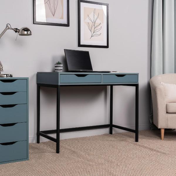 Изображение товара Стол письменный Гуд Лакк Ингар Д серо-бирюзовый