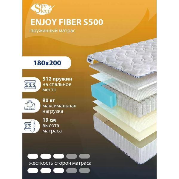 Изображение товара Матрас SkySleep 180x200 пружинный ENJOY FIBER S500 (высота 19 см, пенополиуретан/латекс, средней жесткости)