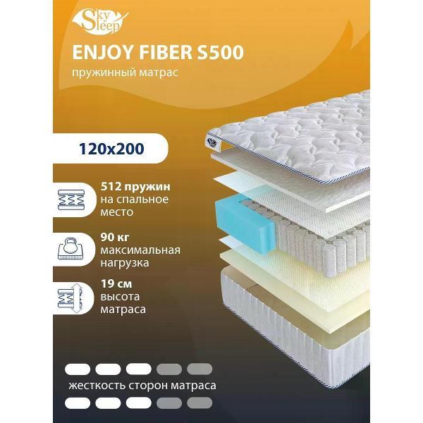 Изображение товара Матрас SkySleep 120x200 пружинный ENJOY FIBER S500 (высота 19 см, пенополиуретан/латекс, средней жесткости)