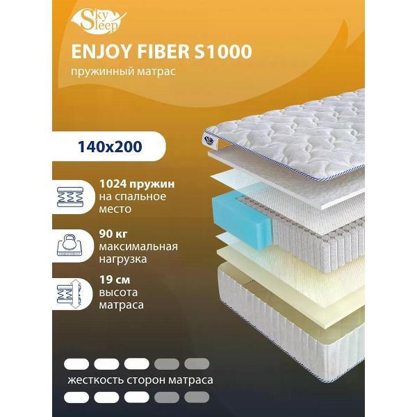 Изображение товара Матрас SkySleep 140x200 пружинный ENJOY FIBER S1000 (высота 19 см, пенополиуретан/латекс, средней жесткости)