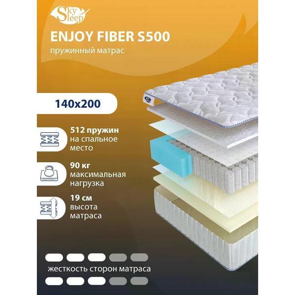 Изображение товара Матрас SkySleep 140x200 пружинный ENJOY FIBER S500 (высота 19 см, пенополиуретан/латекс, средней жесткости)