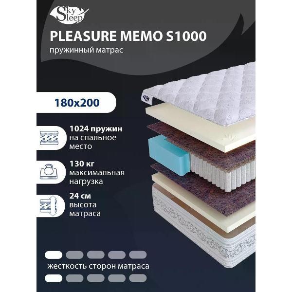 Изображение товара Матрас SkySleep 180x200 пружинный PLEASURE MEMO S1000 (высота 24
