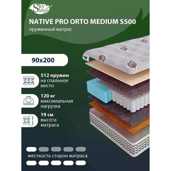 Изображение товара Матрас SkySleep NATIVE PRO ORTO MEDIUM S500 (VEL1201)