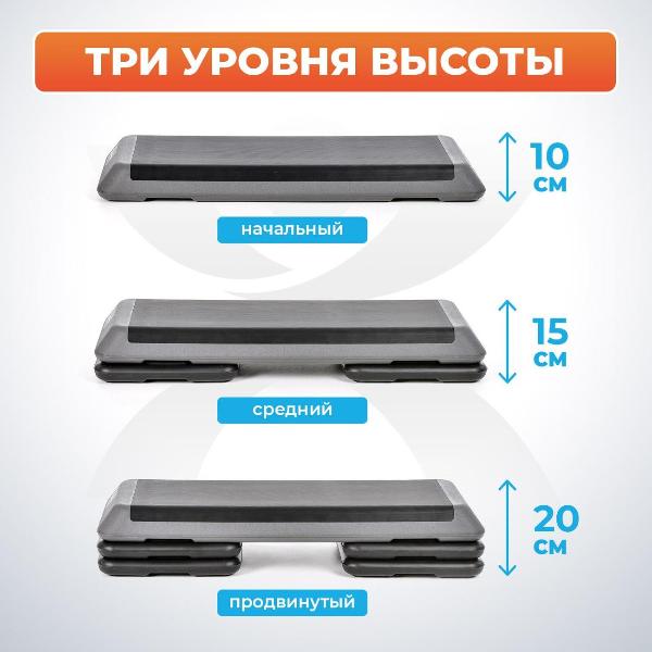 Изображение товара Степ-платформа Atletika24 AT176 Grey