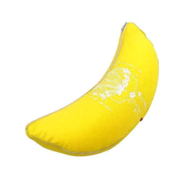 Изображение товара Подушка для йоги Azen 2 чехла, лузга, полумесяц чакра Манипура желтая