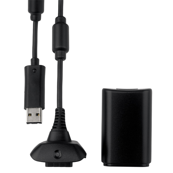 Зарядное устройство для игровой приставки XBOX360 Microsoft Play & Charge Kit Black (NUF-00002)