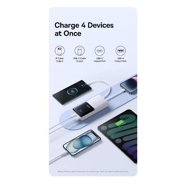 Изображение товара Портативный аккумулятор для смартфона Baseus Lipow Dual-Cable Power Bank 20000mAh