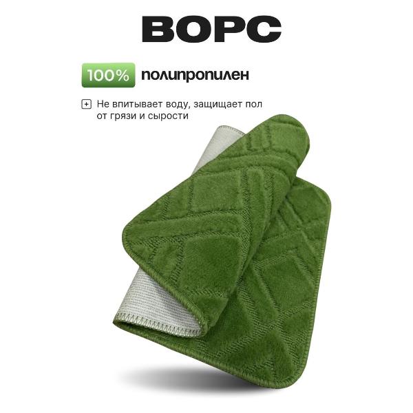 Изображение товара Коврик для ванной Dasch Клетка зеленый 14720