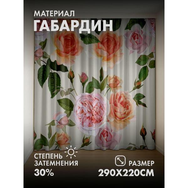 Изображение товара Фотошторы 365home Розы персиковых и розовых оттенков (FP11252715)