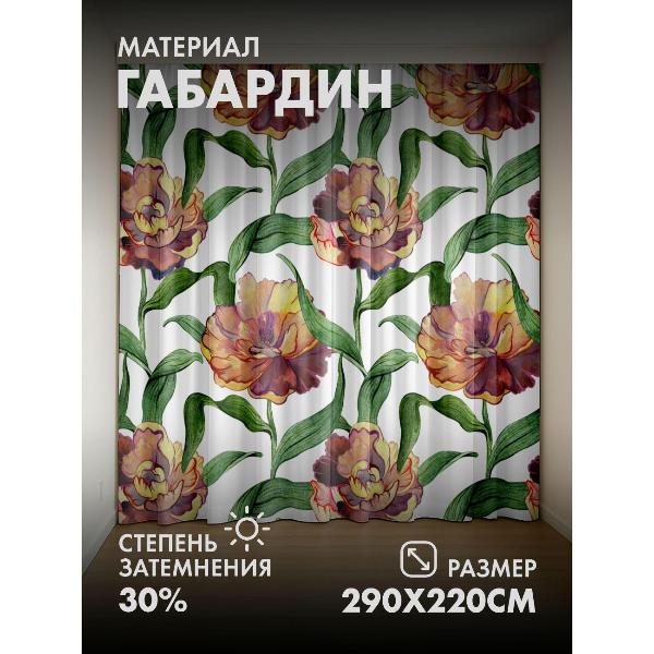 Изображение товара Фотошторы 365home Акварельные пионы с зелёными (FP22053800)