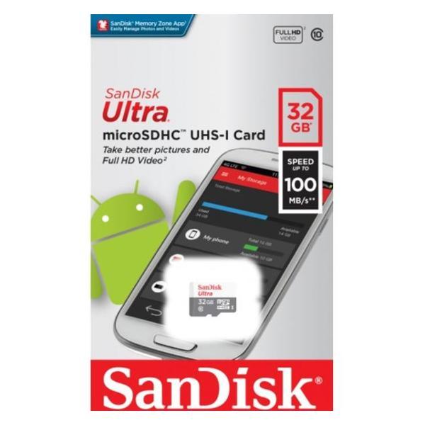 Изображение товара Карта памяти MicroSD SanDisk Ultra microSDHC 32GB U1 C10