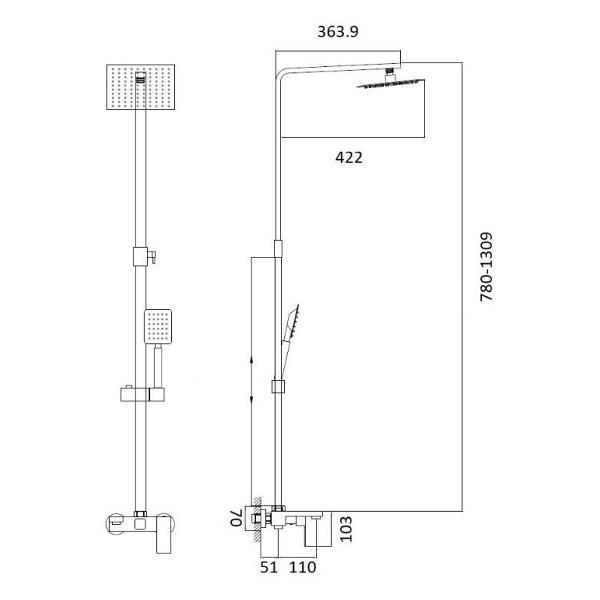 Изображение товара Душевая система Haiba HB24803-2