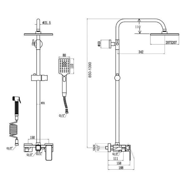Изображение товара Душевая система D-Lin D10A13