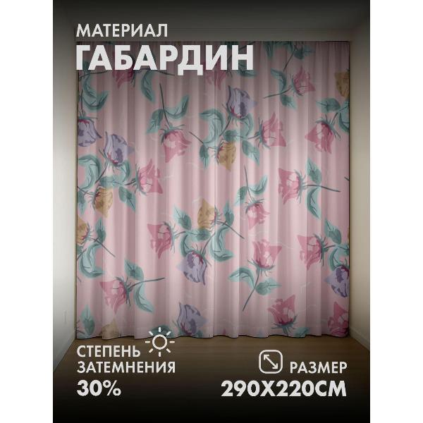Изображение товара Фотошторы 365home Цветочный узор: розы пастельных (FP381718813)