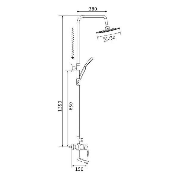 Изображение товара Душевая система Shevanik S9836H