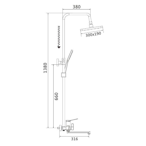 Изображение товара Душевая система Shevanik S6236H