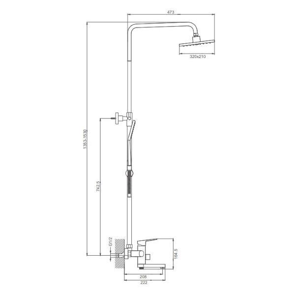 Изображение товара Душевая система Prohanss P60.24.09