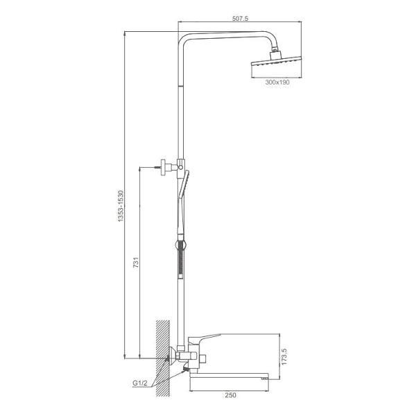 Изображение товара Душевая система Prohanss P62.24.09