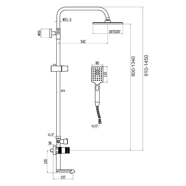 Изображение товара Душевая система Savol S-602242-1