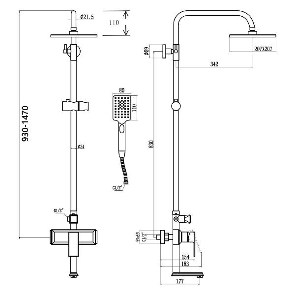 Изображение товара Душевая система Savol S-600108T