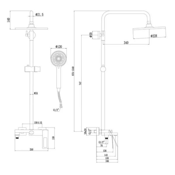 Изображение товара Душевая система Savol S-009045Q
