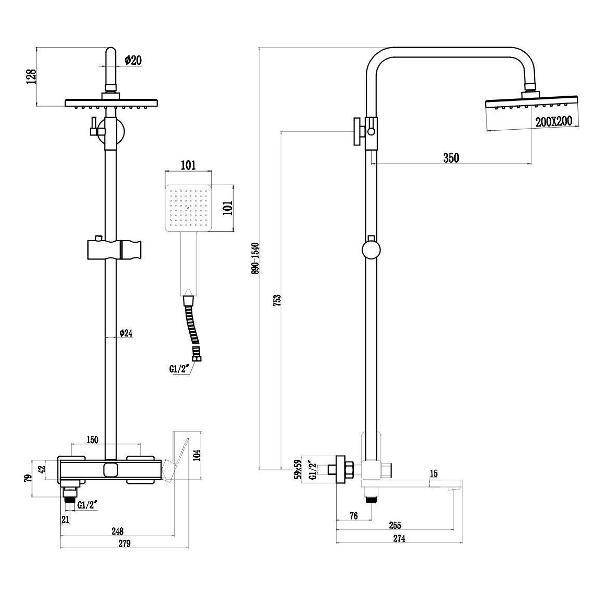 Изображение товара Душевая система Fmark FS8745-22C