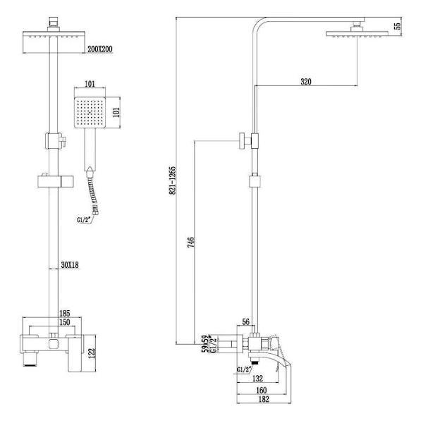 Изображение товара Душевая система Fmark FS8645-1C