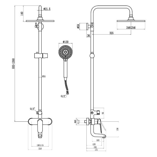 Изображение товара Душевая система Savol SK-H6401