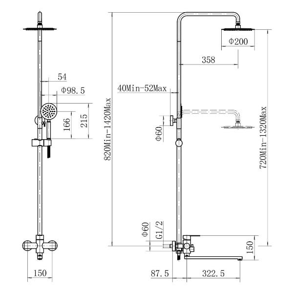 Изображение товара Душевая система FASHUN A52401C